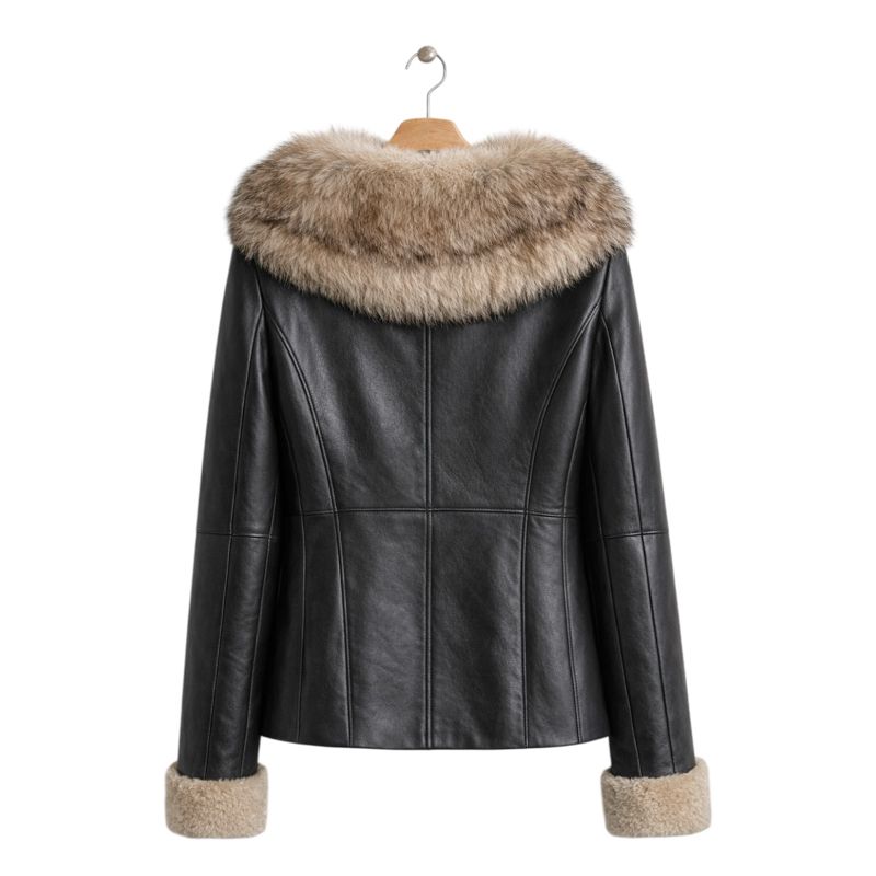 (Woman) Cow Leather Jacket Massimo Dutti, foto 2