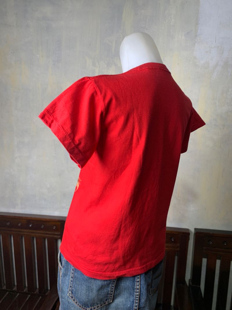 2000s Heavymetal Red Piercing Baby Tee (S), foto 3
