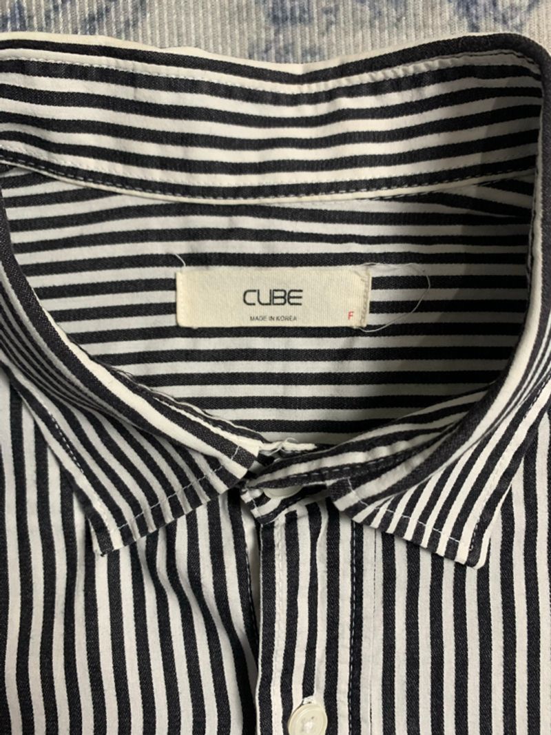 Striped Shirt White Black By Cube, foto 4
