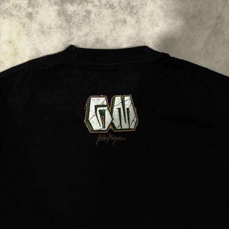 Golden Marijuana Black Oversize Tee, foto 4