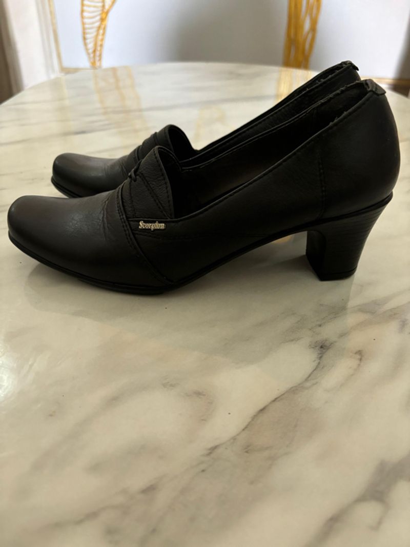 Scorpion slip on block heel pumps black, foto 3