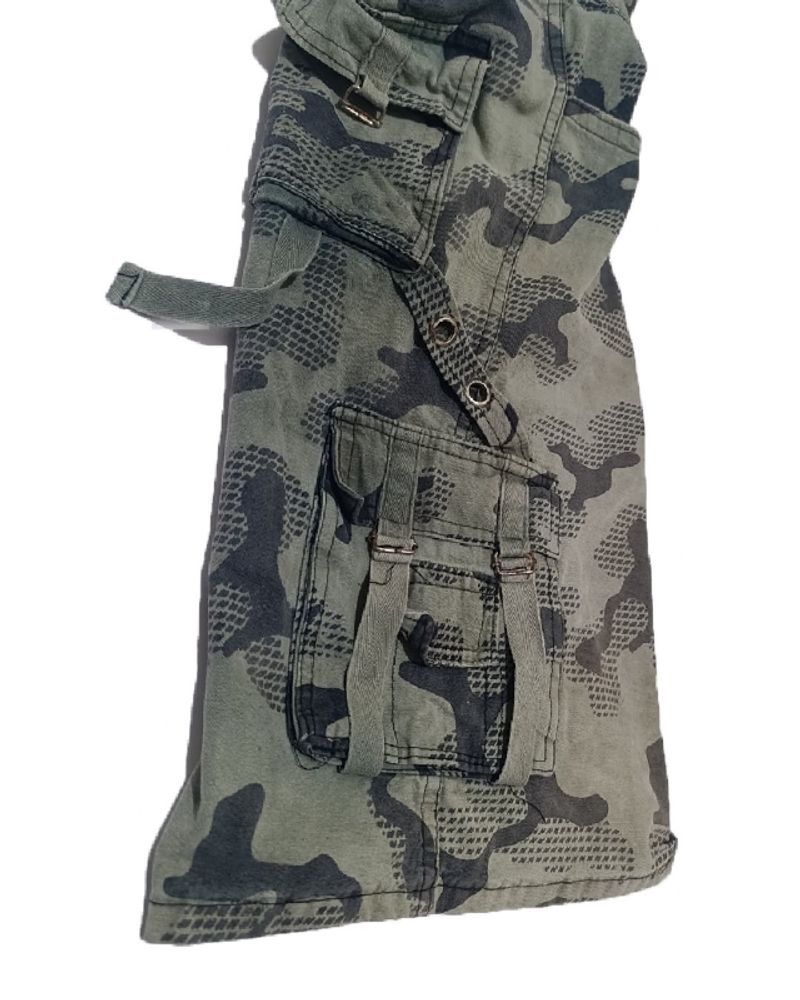 Vtg Cargo Short Green Camo Pocket, foto 3