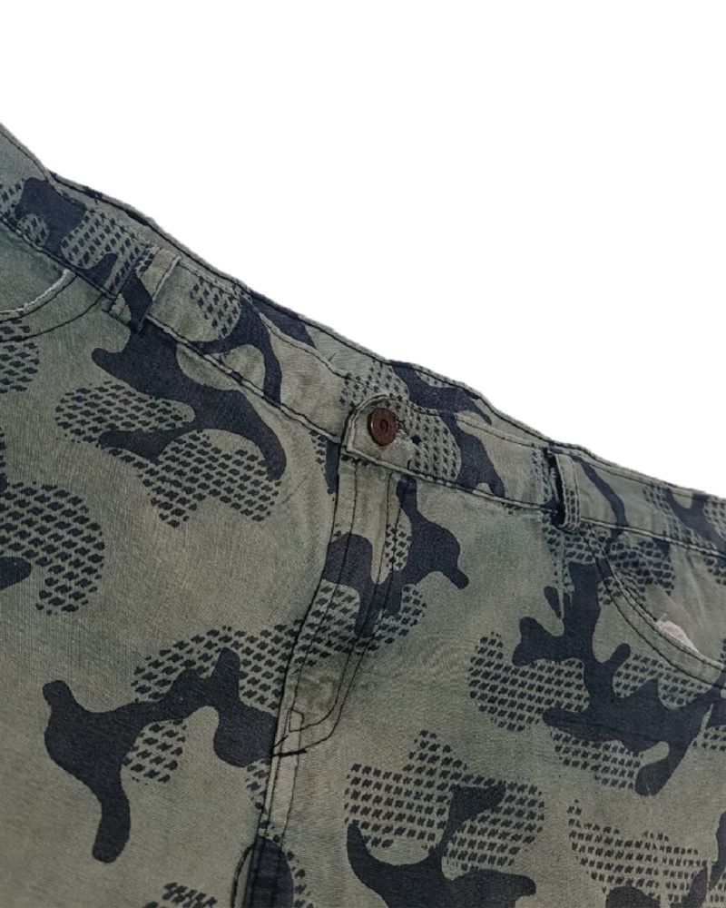 Vtg Cargo Short Green Camo Pocket, foto 5