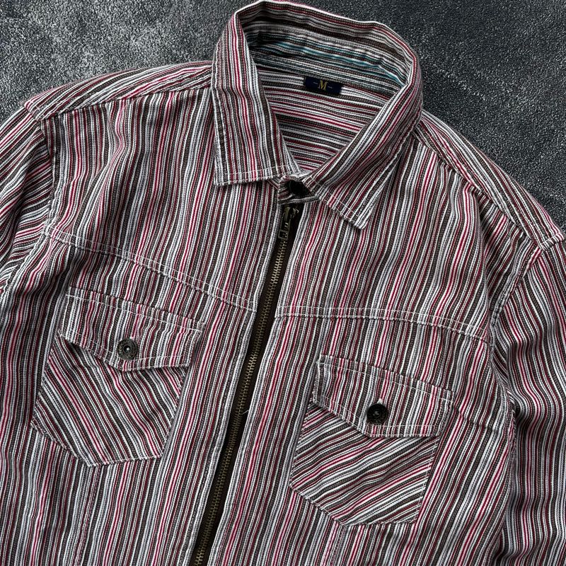 Diagonal Arrow Flannel Shirt Zipper, foto 4