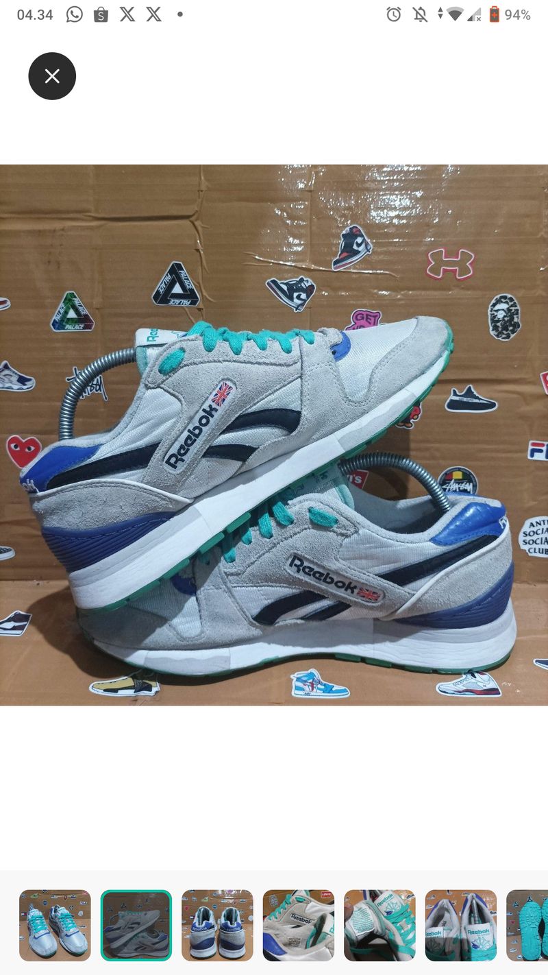 Reebok Skater Casual Sneakers Pria gray blue