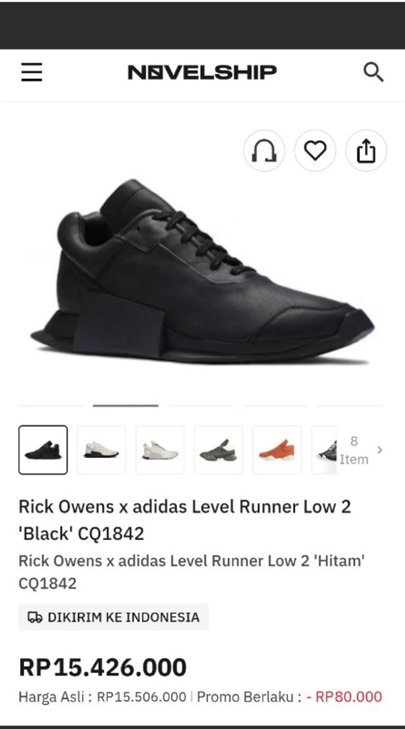 Rick Owens X adidas level Runner 2, foto 9