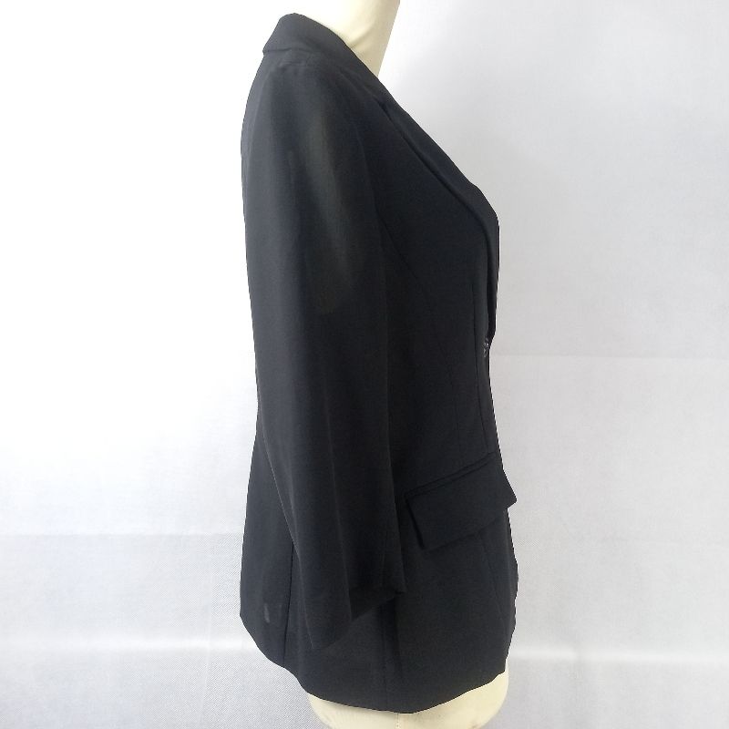 OIGA - Blazer Plain Black Thin almost See Through, foto 3