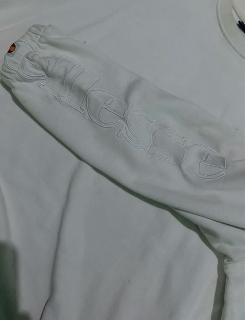 Ellesse Crewneck Spell Out White On White, foto 4