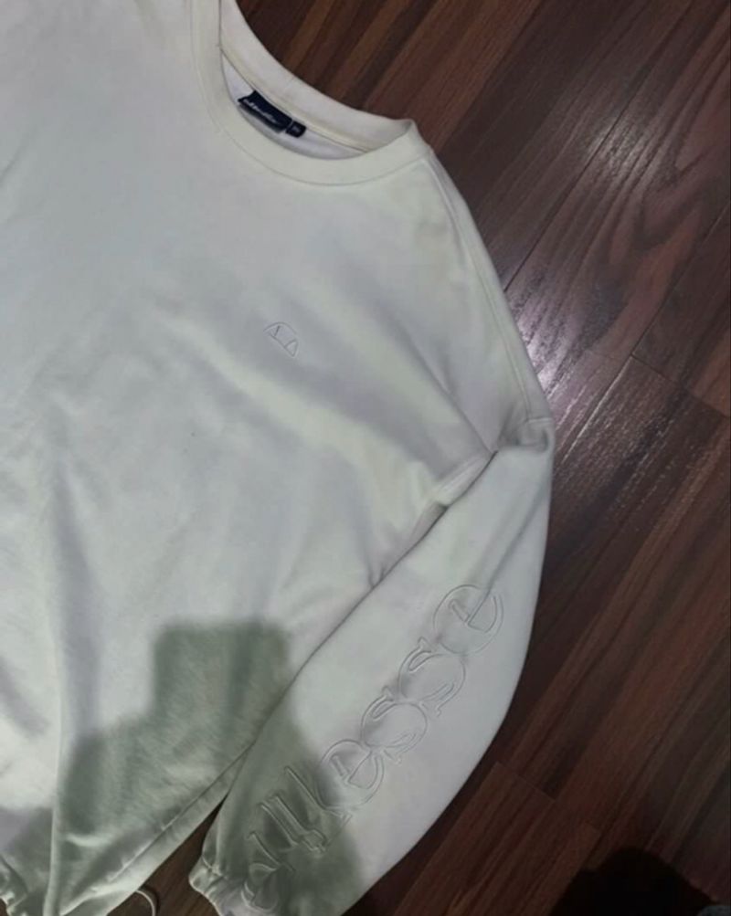 Ellesse Crewneck Spell Out White On White, foto 2