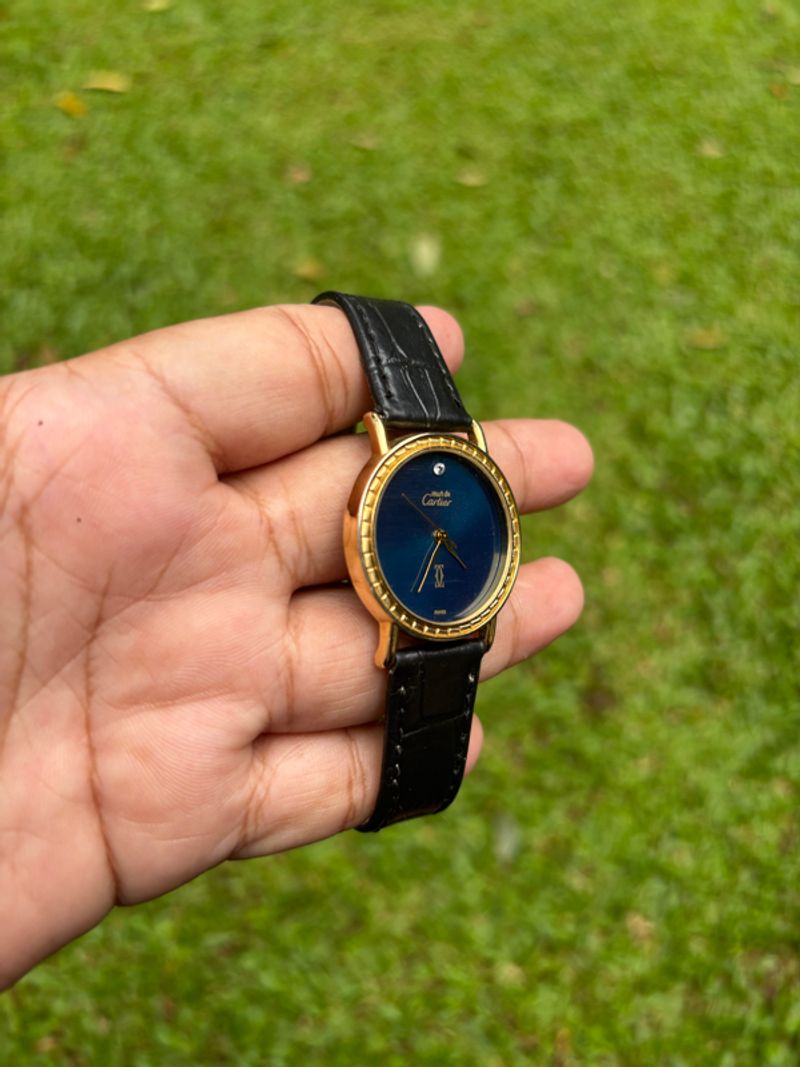 JAM TANGAN MUST DE CARTIER BLUE DIAL, foto 3
