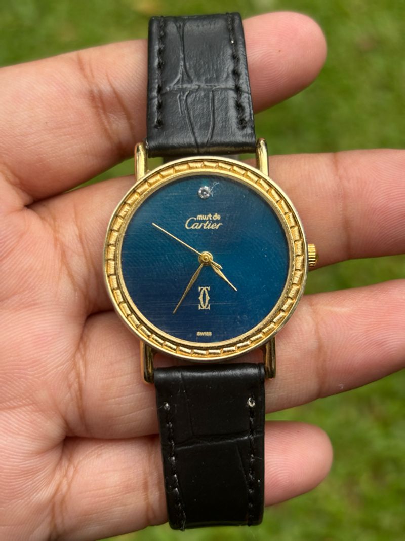 JAM TANGAN MUST DE CARTIER BLUE DIAL, foto 2