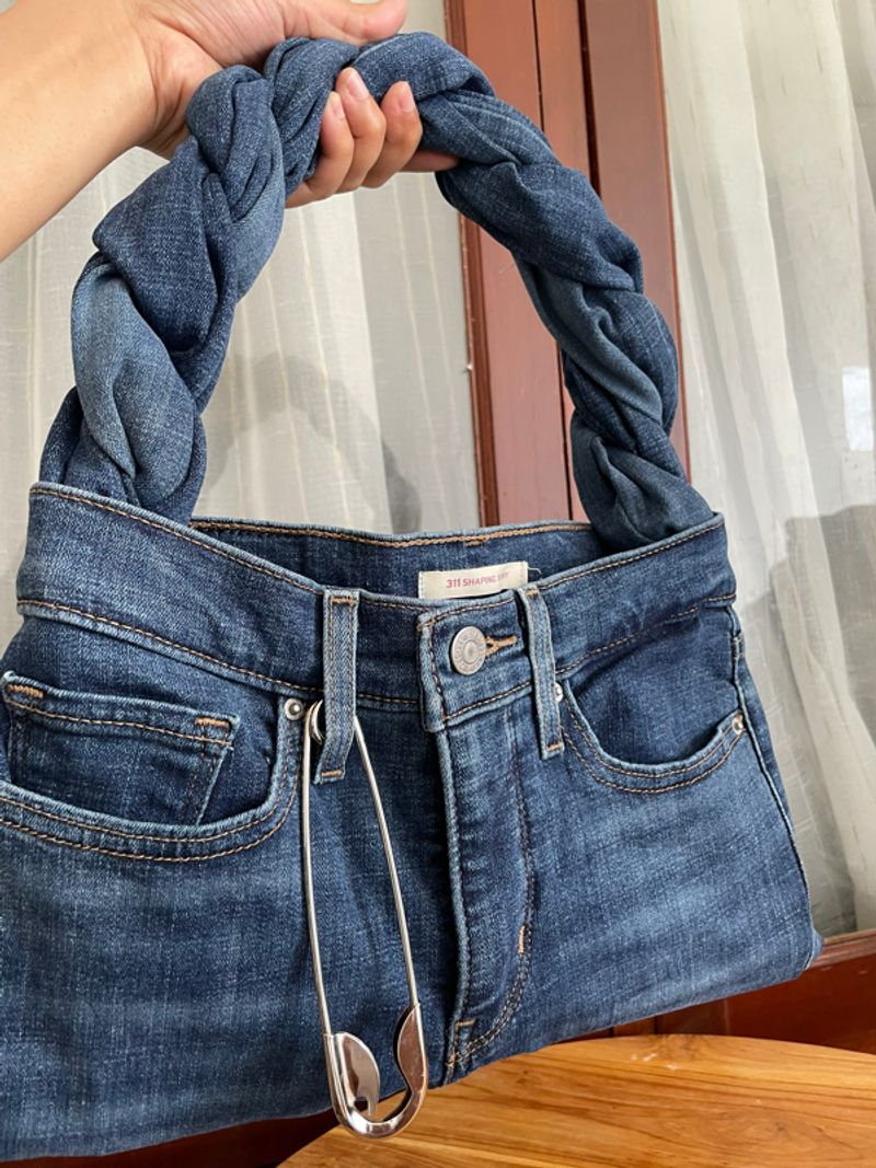 REWORKED BAG FROM ORIGINAL LEVI'S JEANS, foto 6