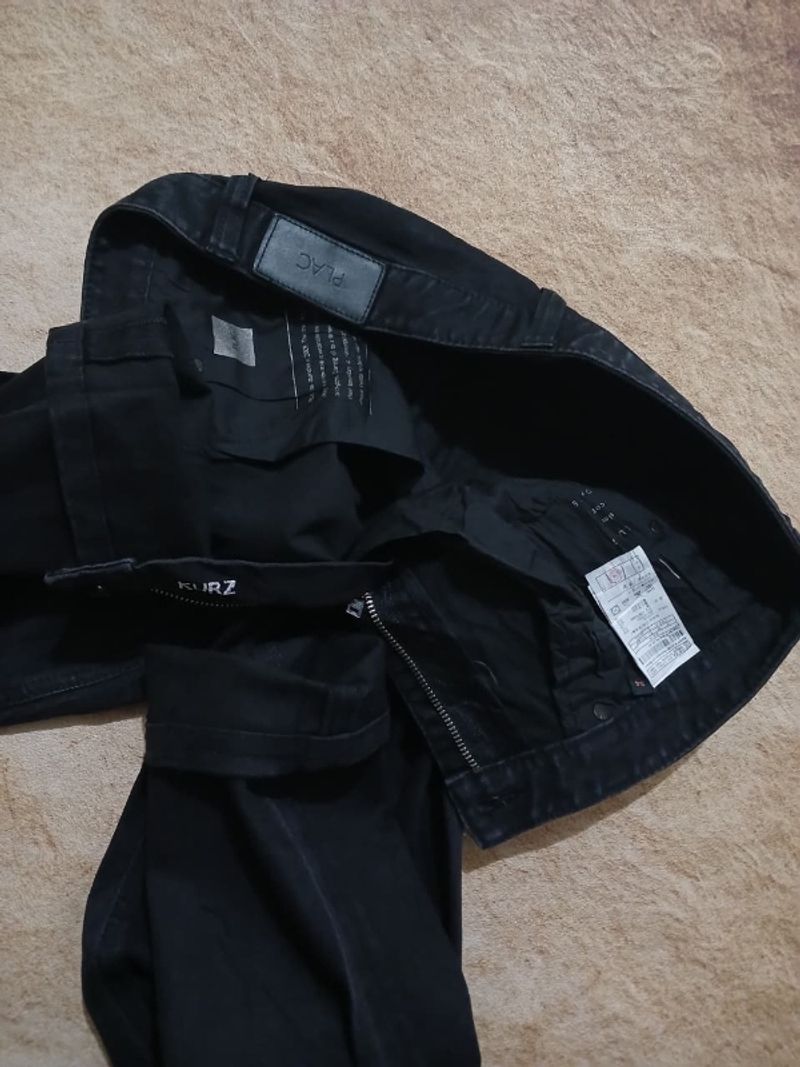Plac kurz jeans hitam pria second thrift original, foto 2