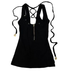 Grunge Y2k Zipped Up Tank