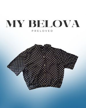 Atasan Hitam Motif Polkadot