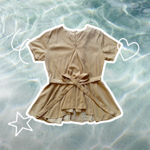 Casual Blouse Wanita tan