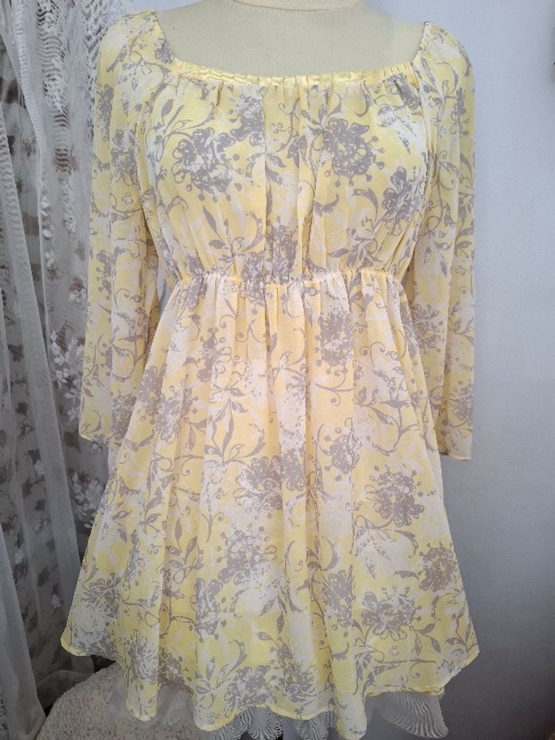 Yellow sheer top + cream sheer cami, foto 2