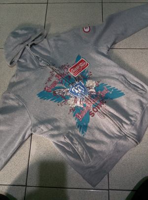 Vintage Y2K Hoody Pria white gray