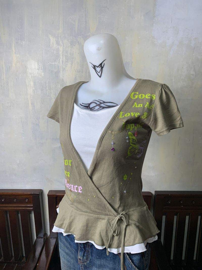 y2k McSister Wrapped Ribbon Tee (S), foto 2