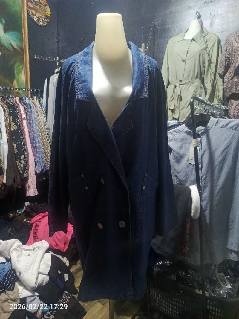 long Coat jeans tebal, foto 3