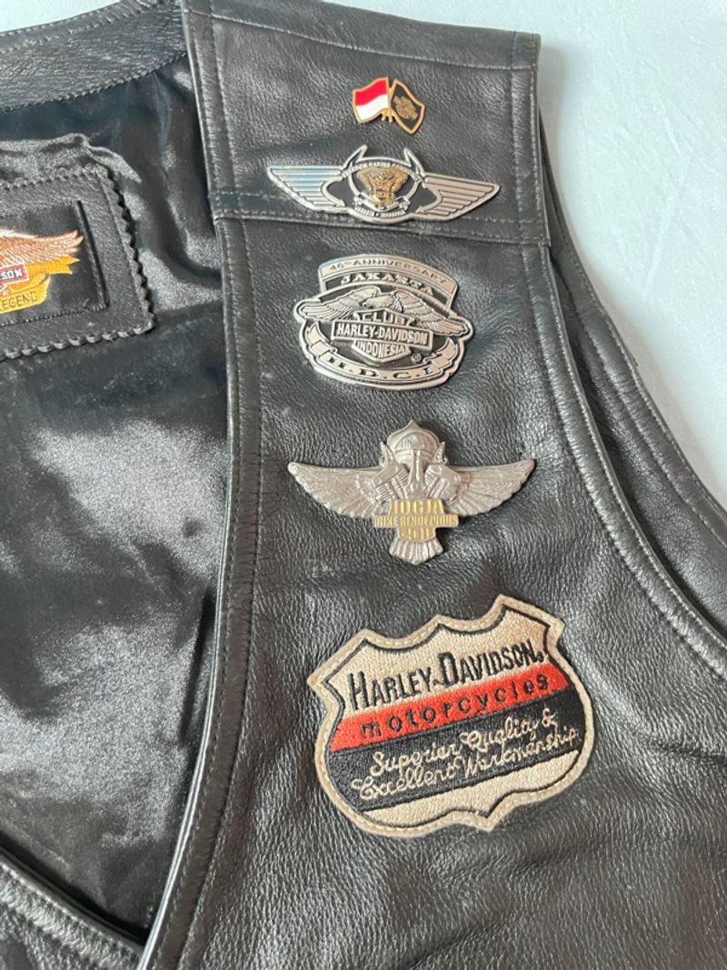 harley davidson original leather vest, foto 4