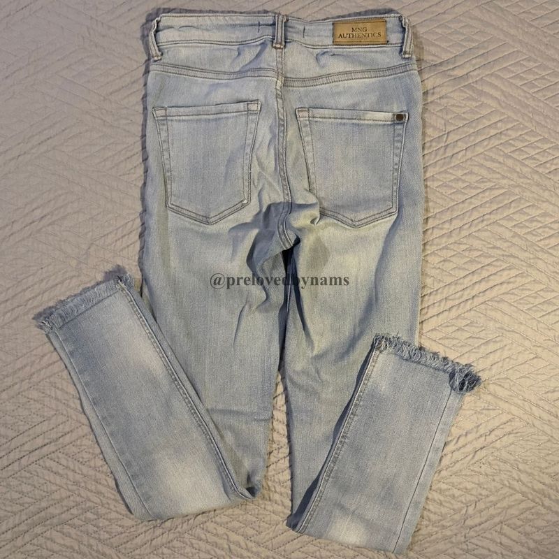 Mango Light Blue Ripped Skinny Jeans, foto 5