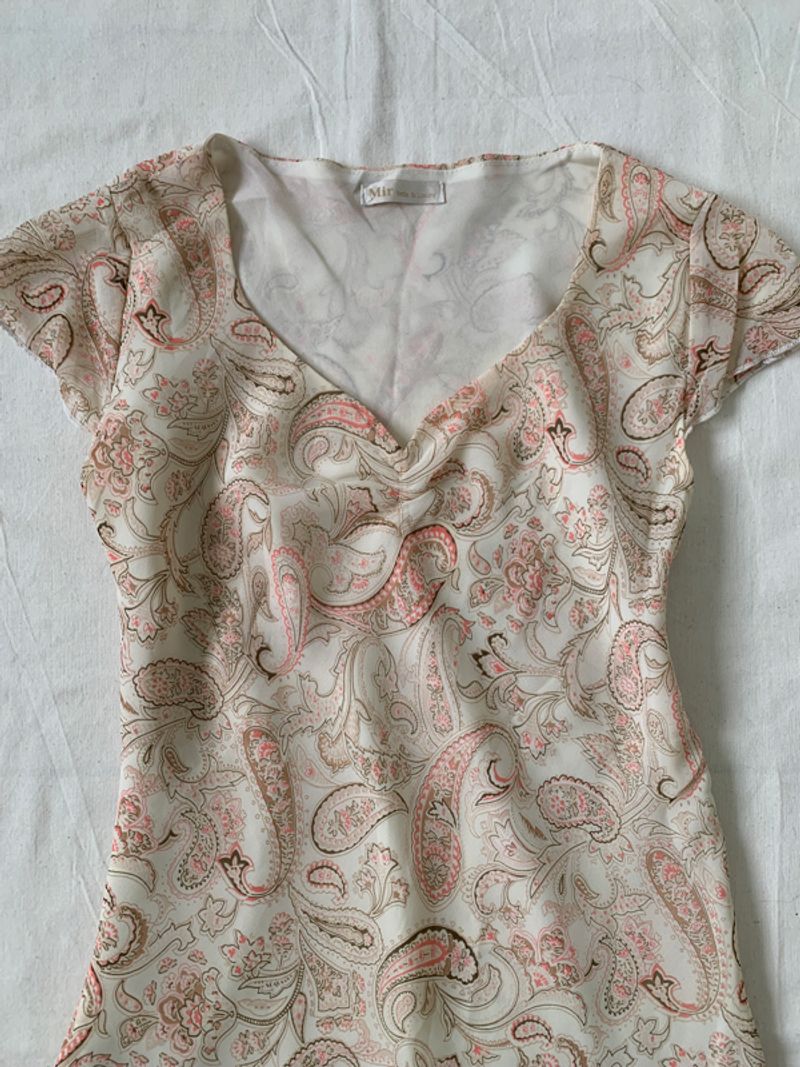 Romantic cream paisley top, foto 5