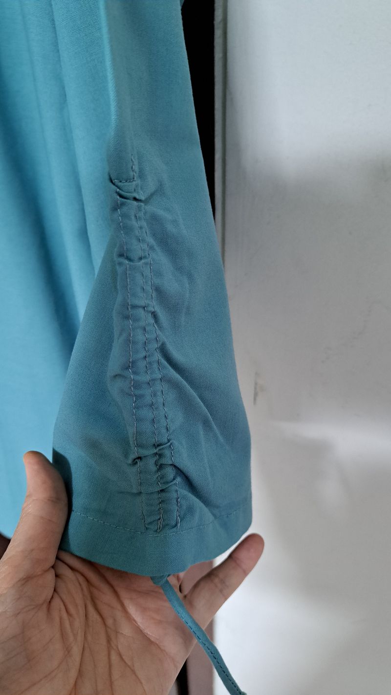 Plain tunic blouse-medium sea green, foto 2