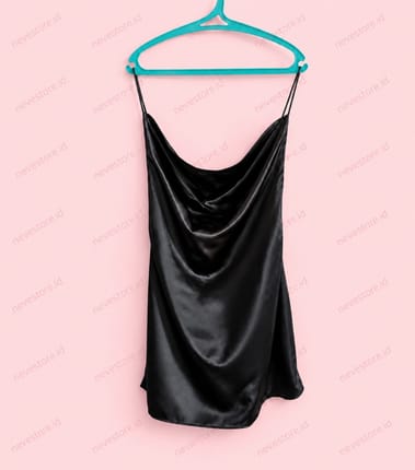Lingerie Black Silk Satin Pluffy Choice