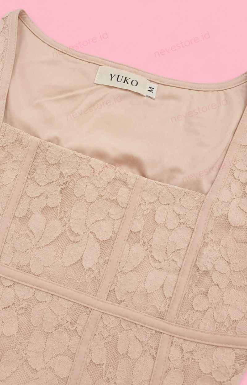 Atasan Lace Square Neck Soft Pink, foto 2