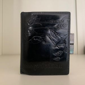 Jean Paul Gaultier Black Metallic Rose Wallet