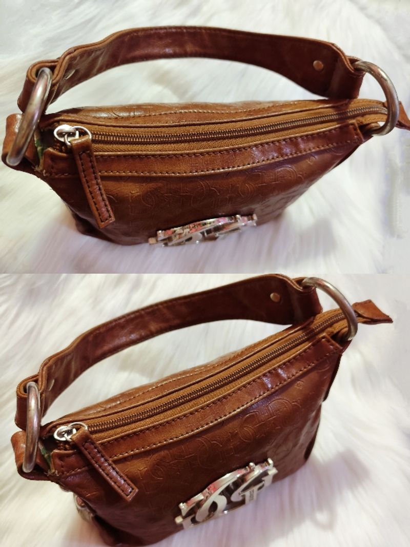 AUTH. VINTAGE GUESS Y2K BROWN MONOGRAM LEATHER, foto 10