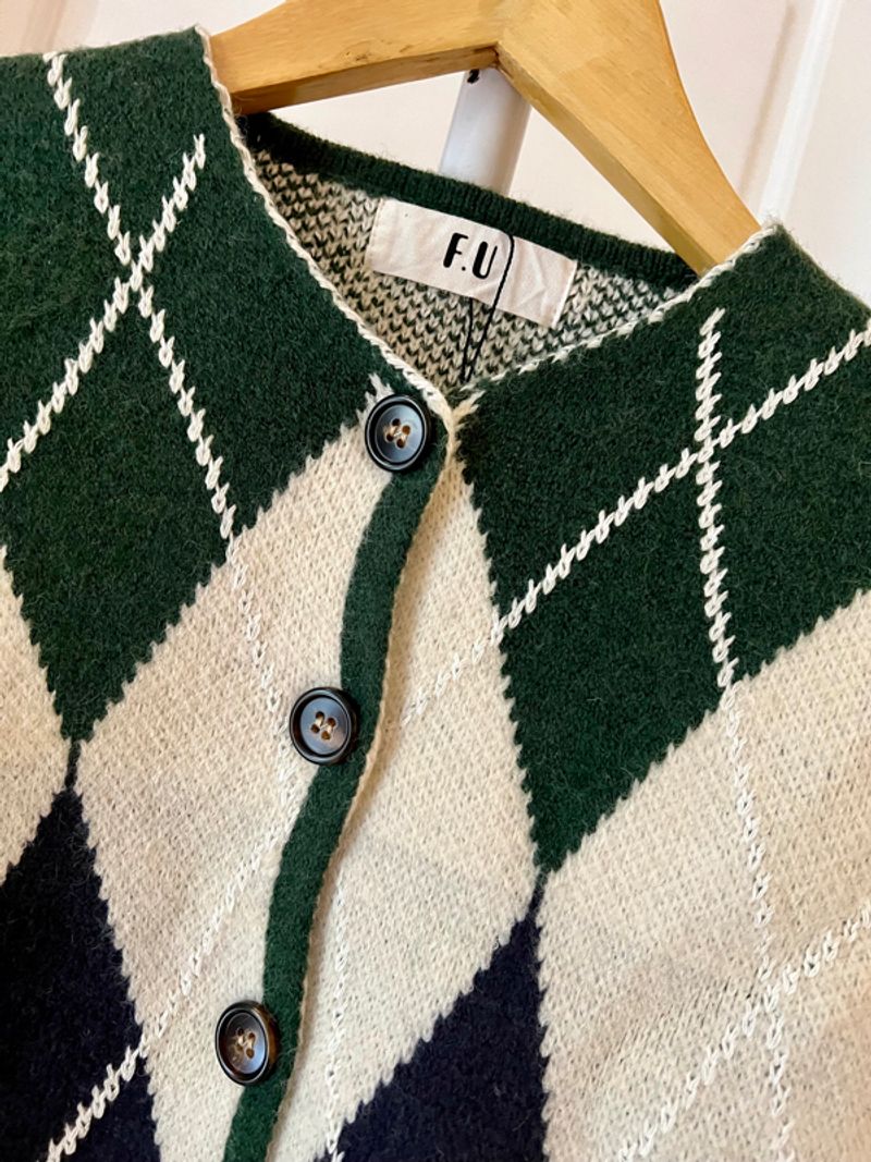 CARDIGAN RAJUT ARGYLE, foto 2