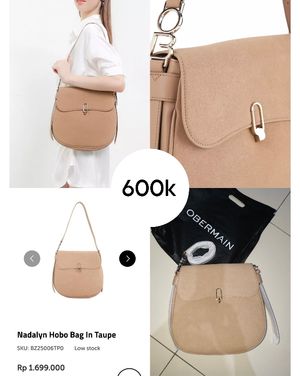 NEW Obermain Nadalyn Hobo Bag (Taupe)