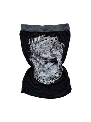 Jadore rhinestone graphic tube top