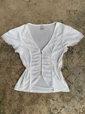 Japanese brand Goth Emo T-shirt Wanita white