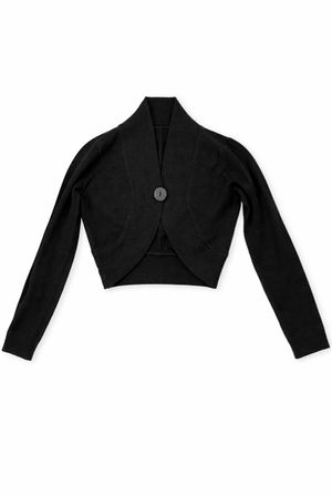 Cardigan Crop Hitam Wanita