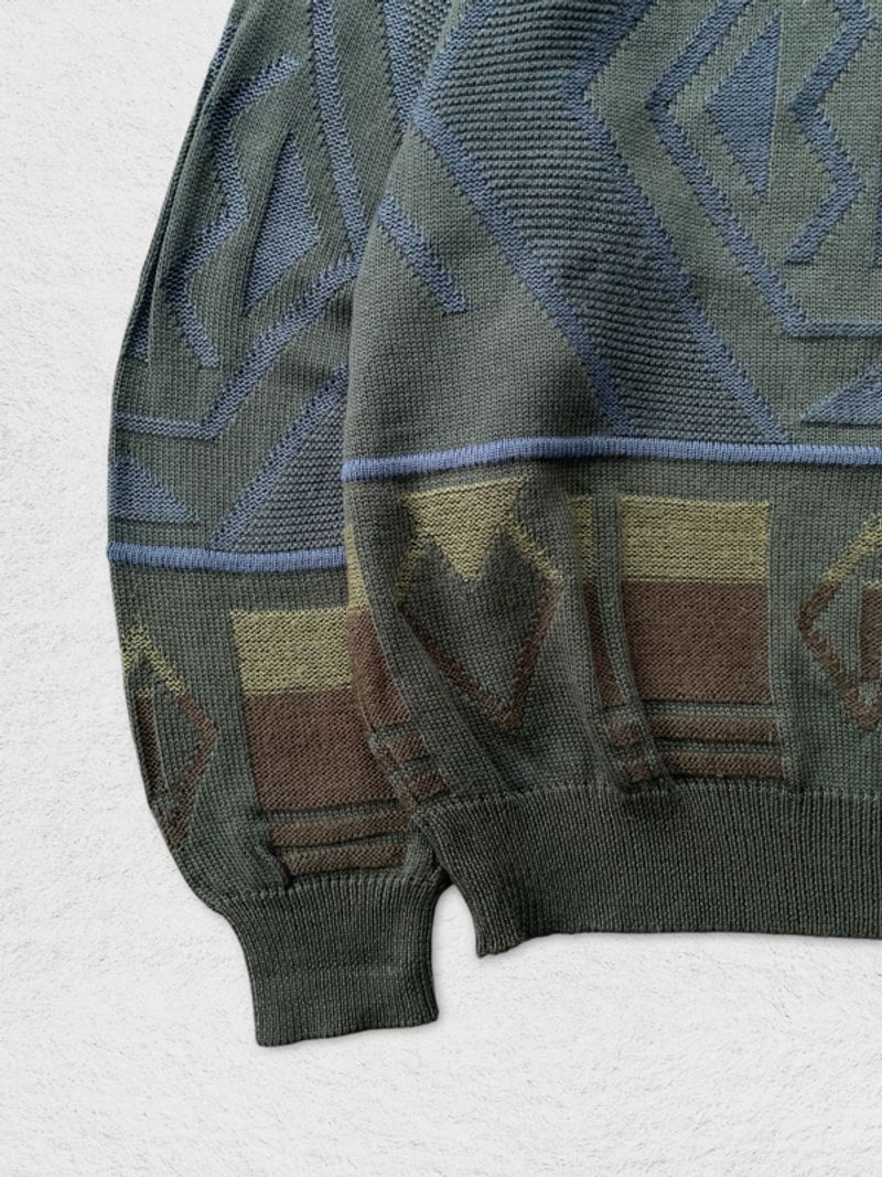 DOBER GATE VINTAGE PATTERN GREEN KNITWEAR, foto 6