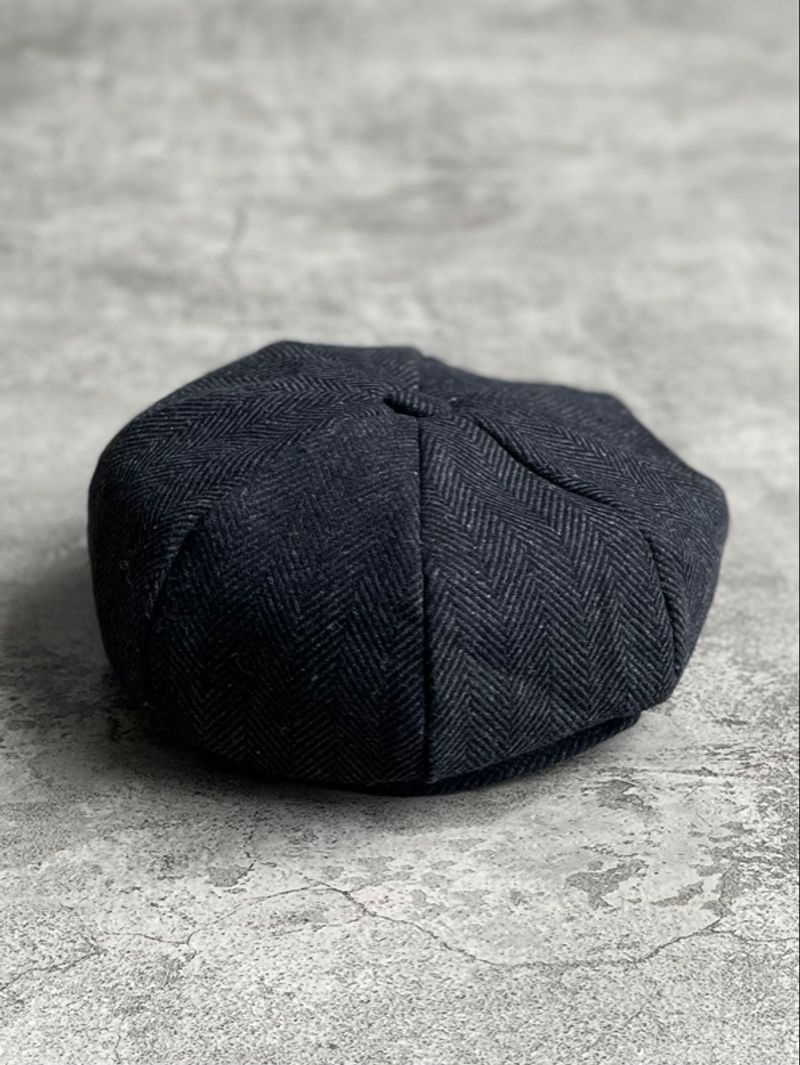 Topi Gatsby Cap Wool Herringbone Dark Grey, foto 4