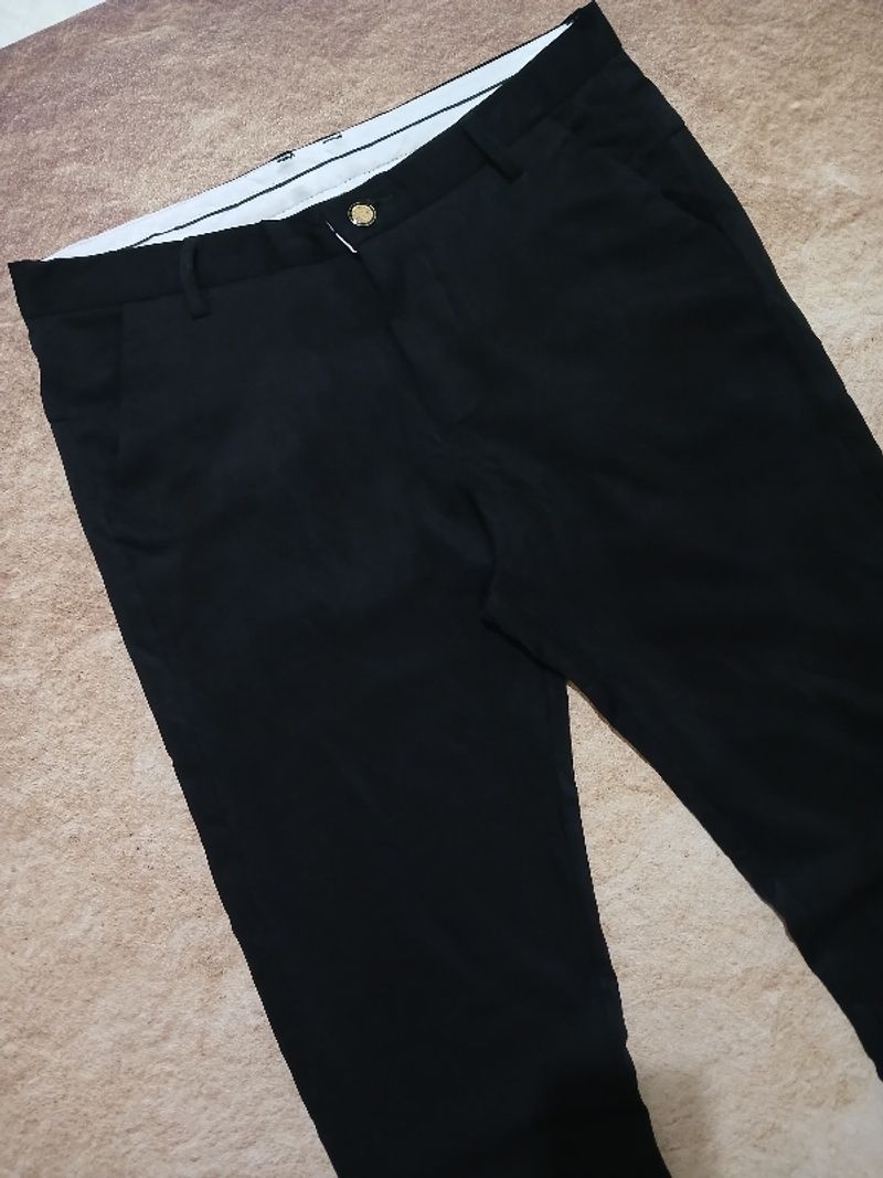 Celan kantor pria hitam casual slimit second thrift, foto 2