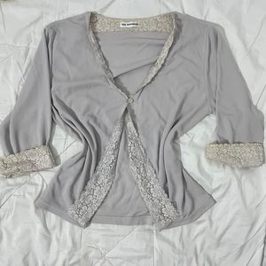 y2k vintage gray lace cardigan