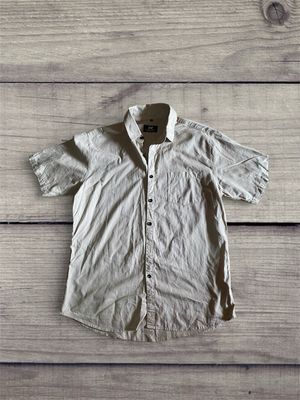 Kemeja H&M Short Sleeve Basic - Khaki/Beige