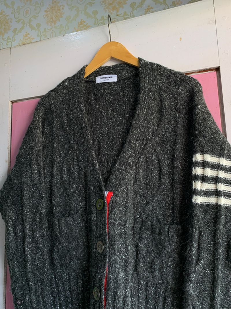 Thom Browne Cable Knit Stitch Wool Grey, foto 3