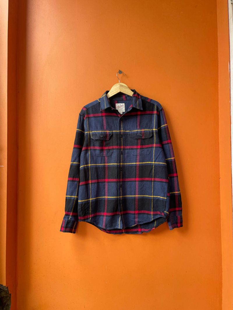 Kemeja American Eagle Heritage Navy Big Square, foto 2