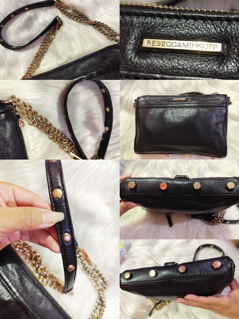 AUTH. REBECCA MINKOFF MINI M.A.C QUILTED BLACK LEATHER, foto 9