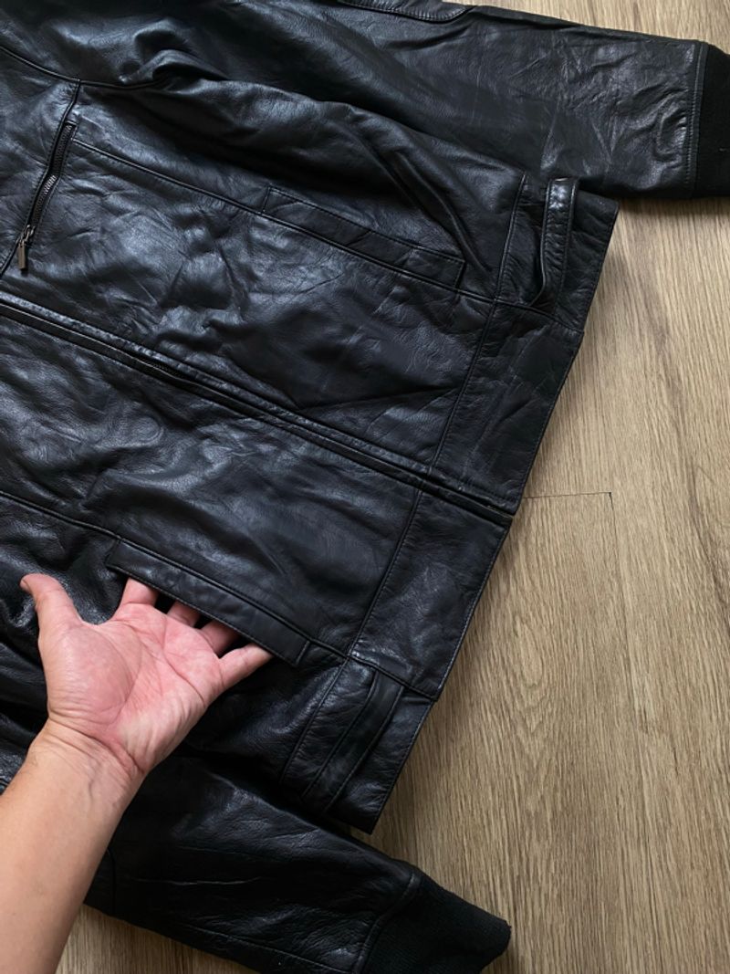 “SOPRANINO” italy mode CROP BOMBER LEATHER JACKET, foto 3