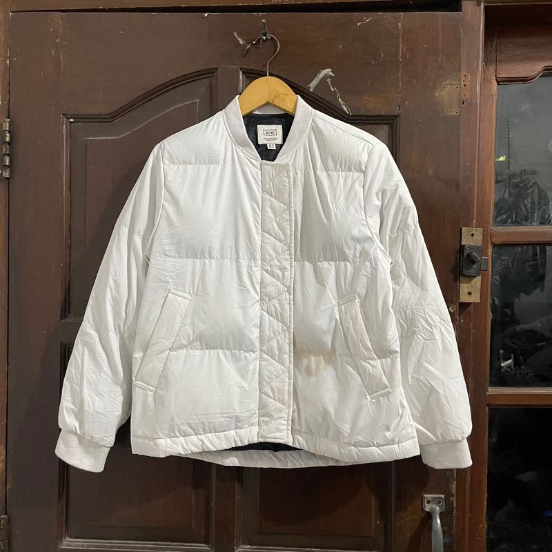 B.IND Korean Brand White Boxy Puffer Bomber Jacket, foto 2