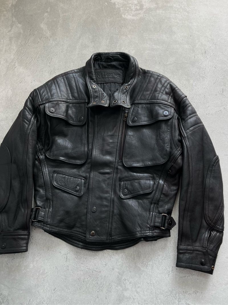 Vintage Biker Leather jacket Pria black, foto 7