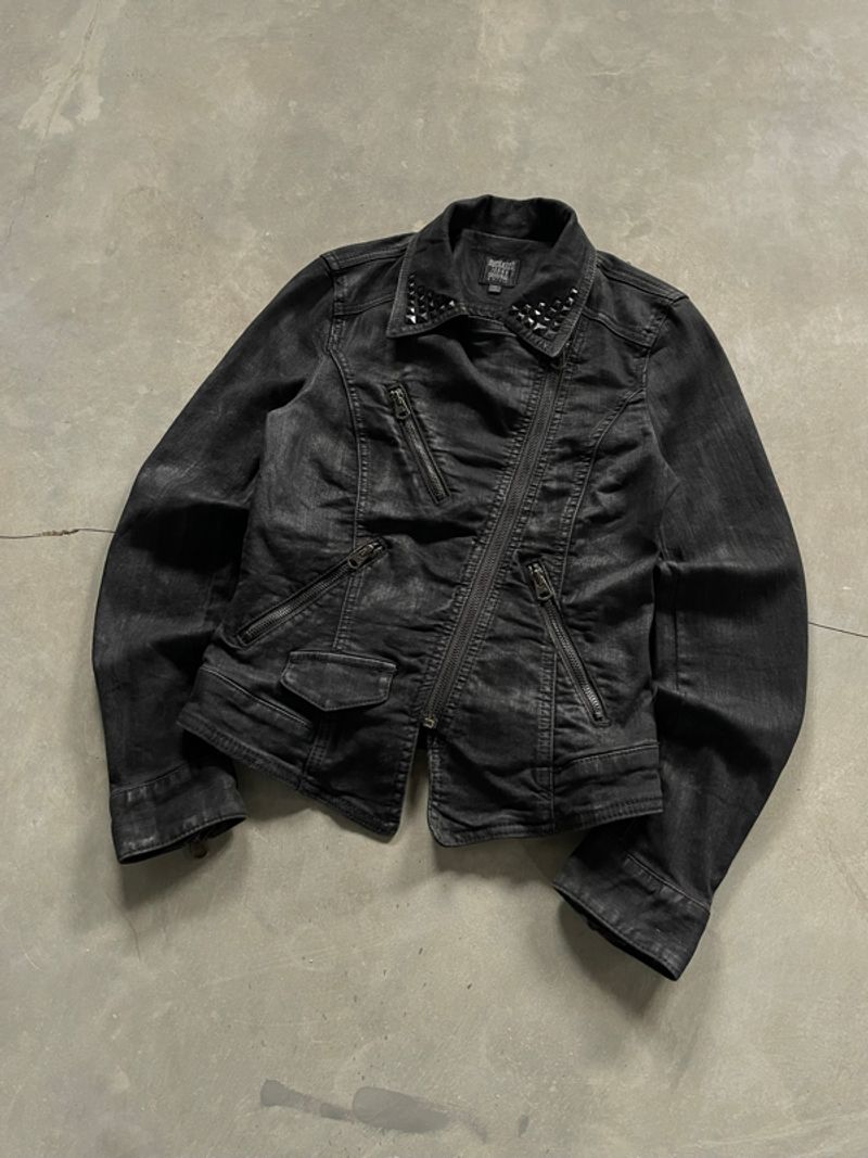 Y2k Grunge Emo Goth Studded Ramones Jacket Buckaroo Black, foto 3