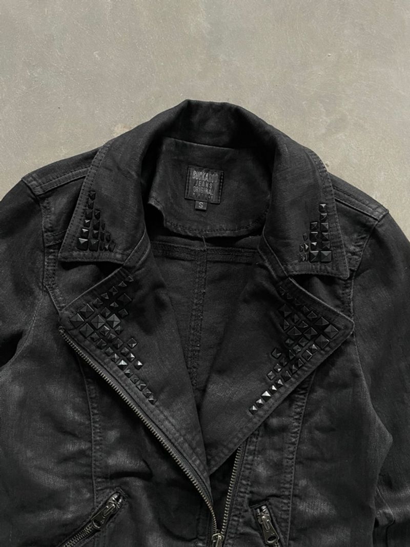 Y2k Grunge Emo Goth Studded Ramones Jacket Buckaroo Black, foto 6